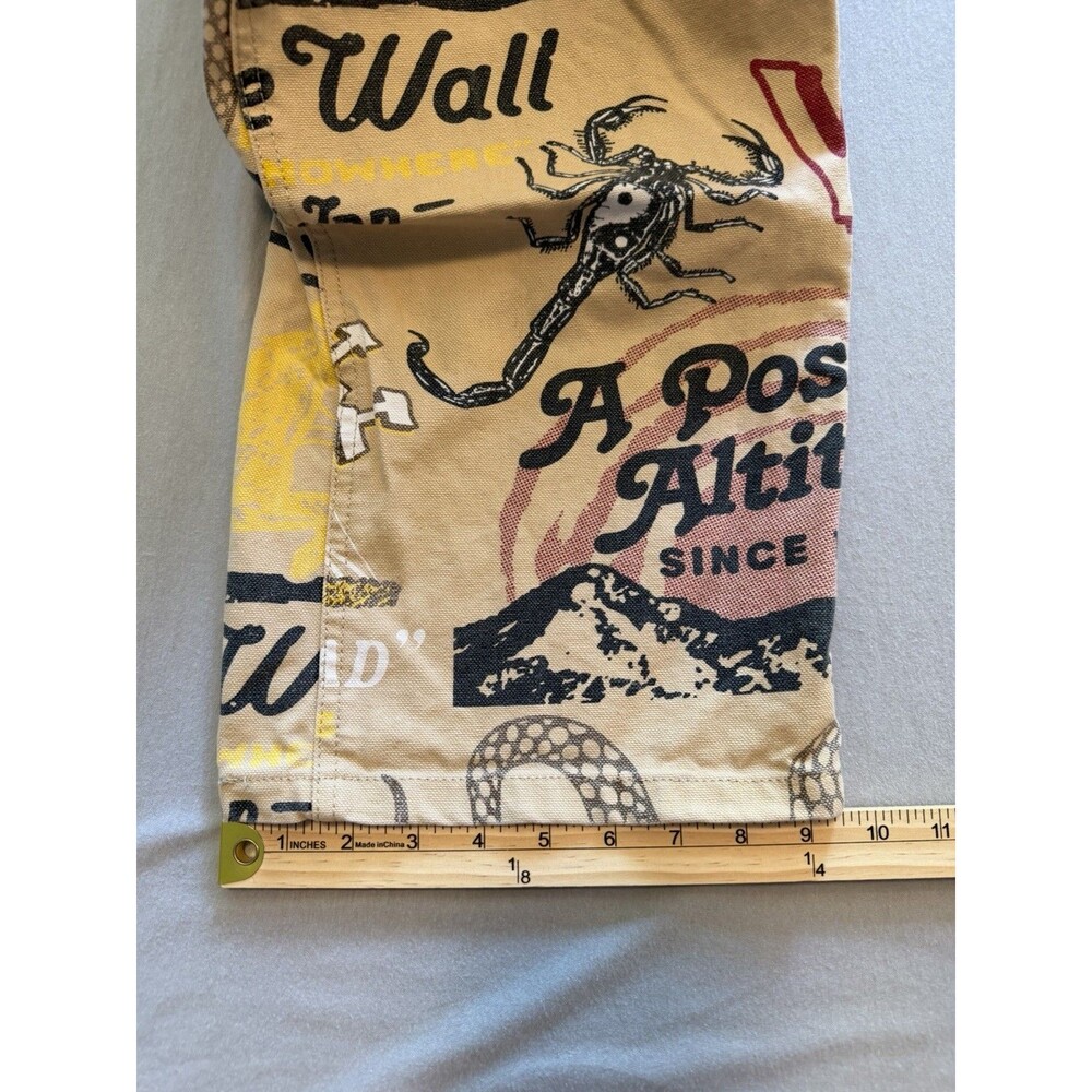 Vans Pants Mens 34 Drill Chore Carpenter All Over Print Loose Fit Off The Wall - Picture 3 of 12